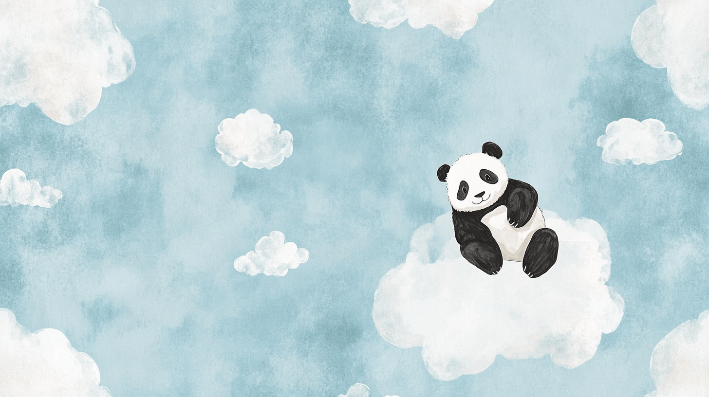 Panda and Clouds Wallpaper | Murals Wallpaper