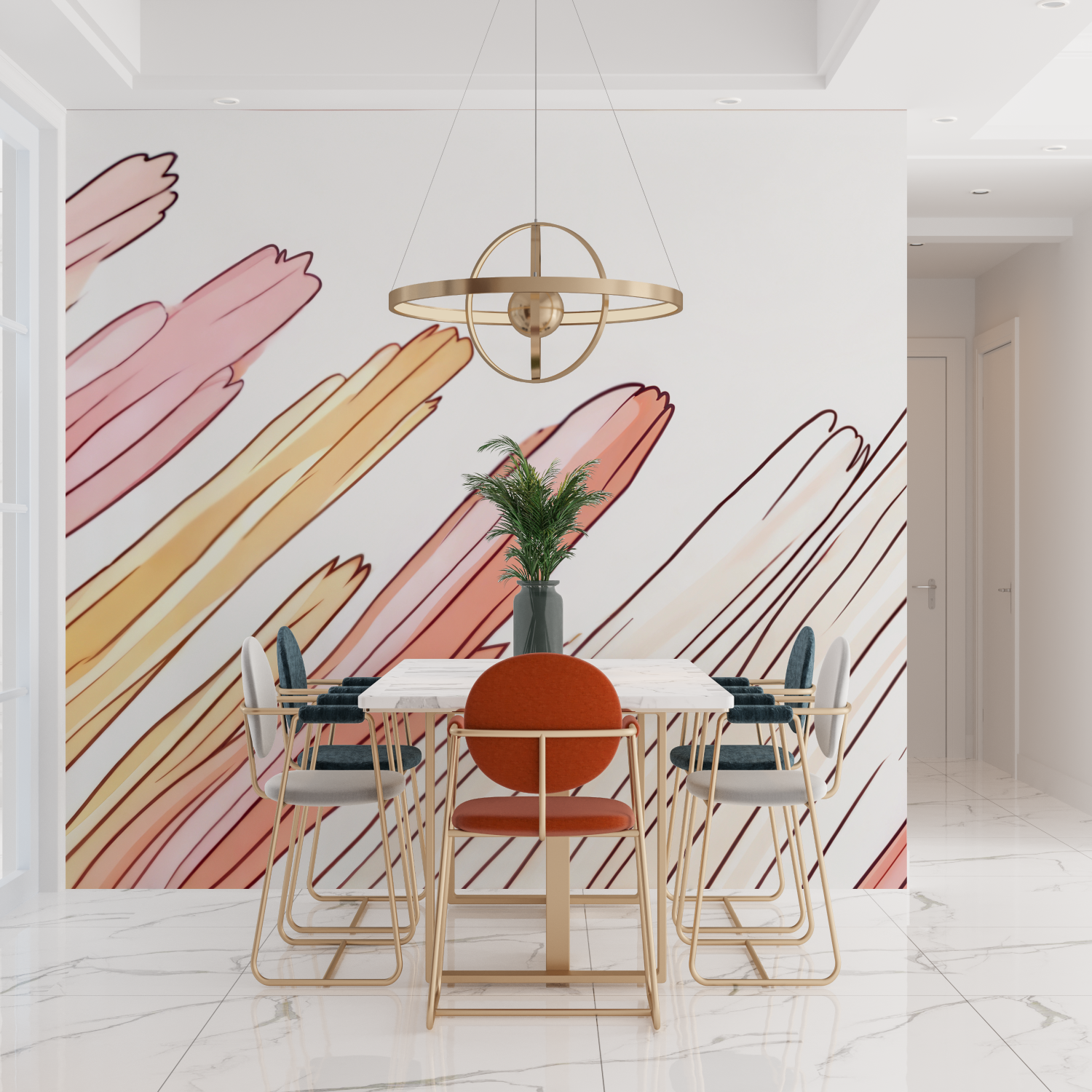 Watercolor Abstract Lines Wallpaper | Murals Wallpaper