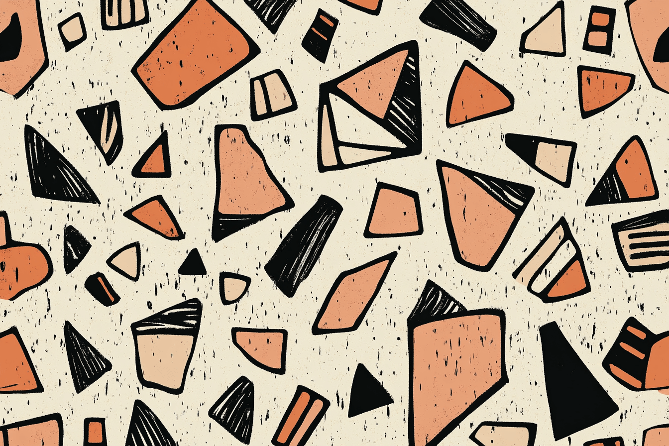 Abstract Geometric Terracotta Wallpaper | Murals Wallpaper