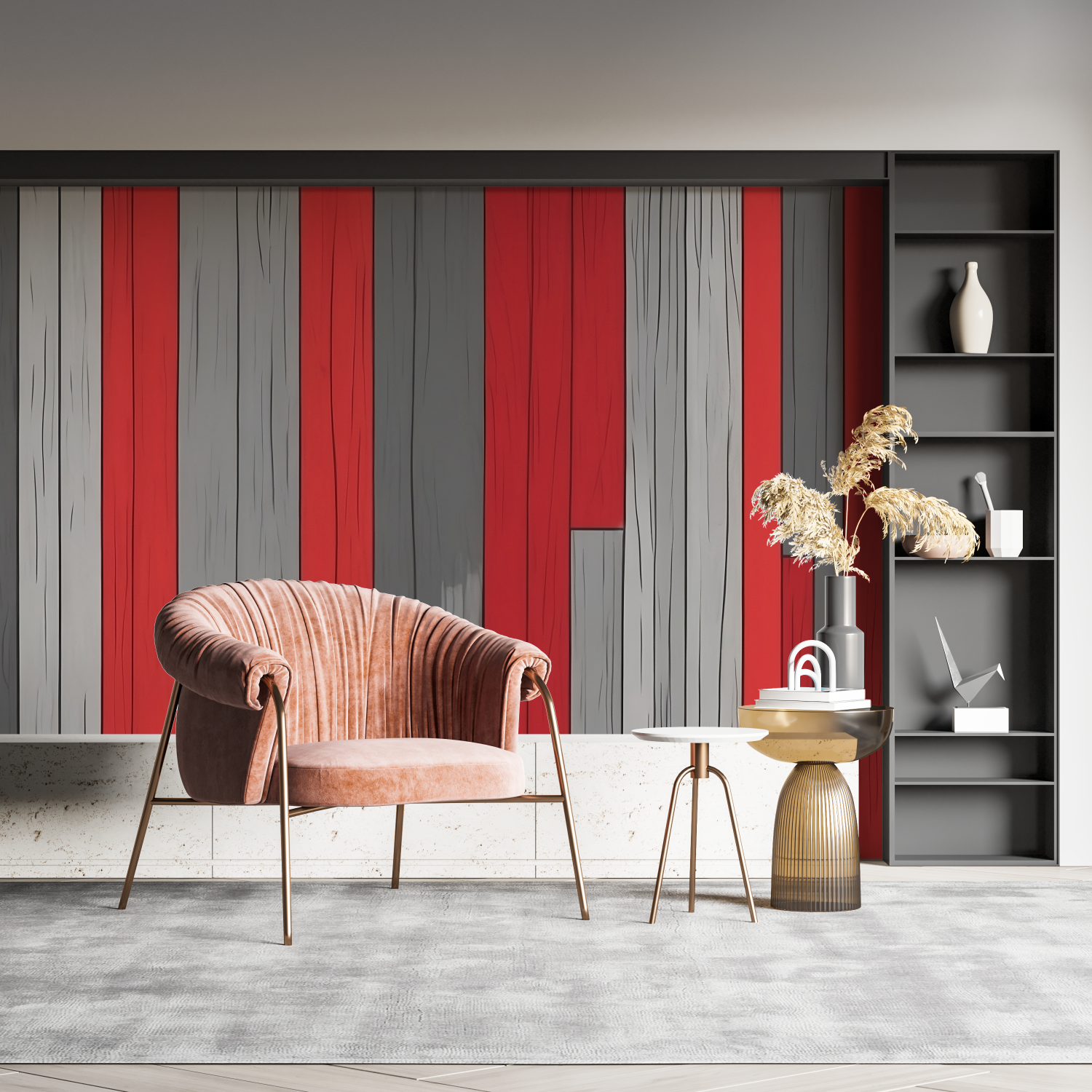 Red Wood Effect Wallpaper | Murals Wallpaper