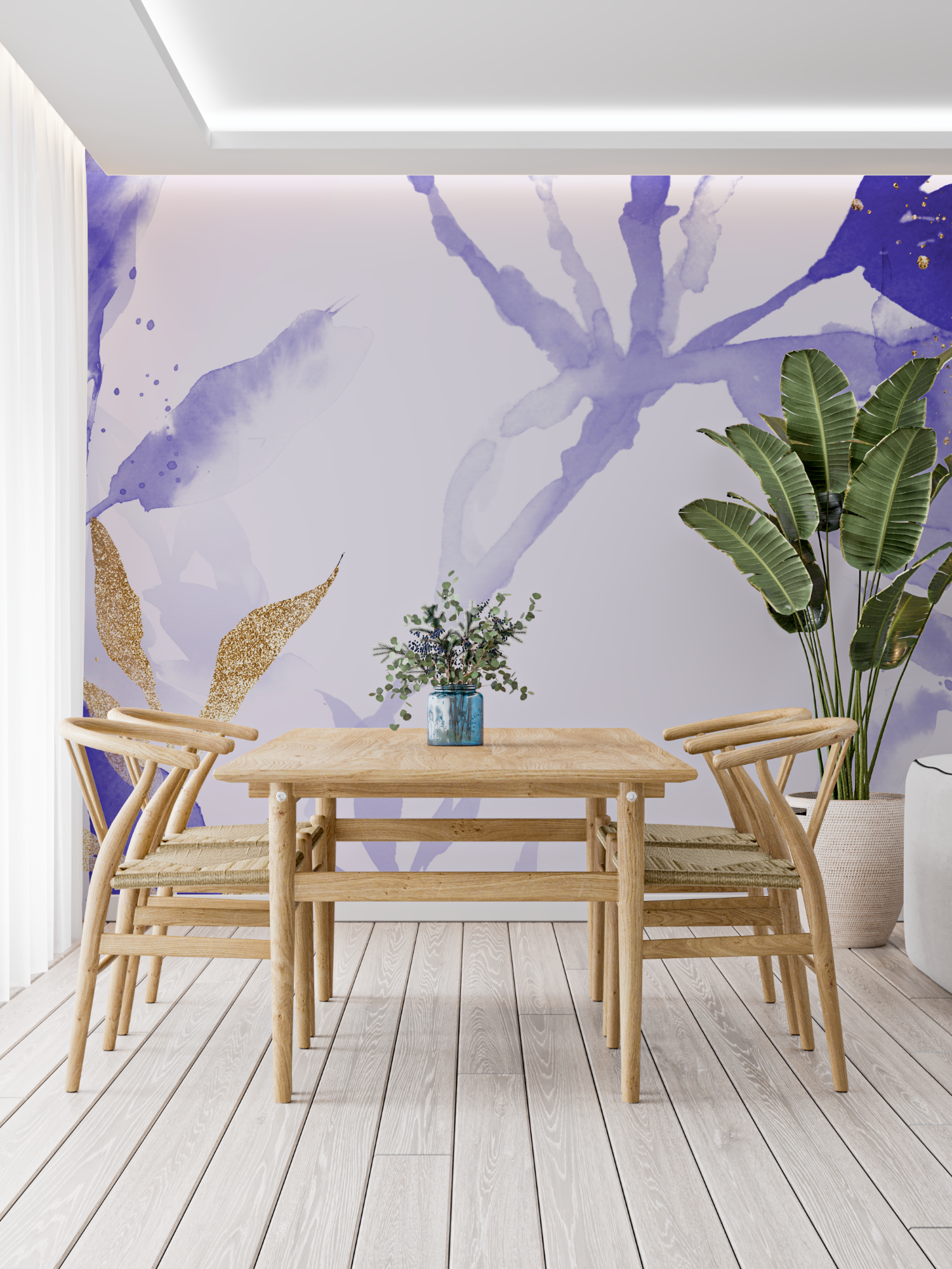 Graue Lila Tapete | Wandbilder Tapete