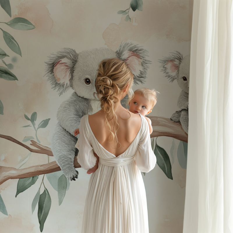 Koala und Morgentau Tapete | Wandbilder Tapete