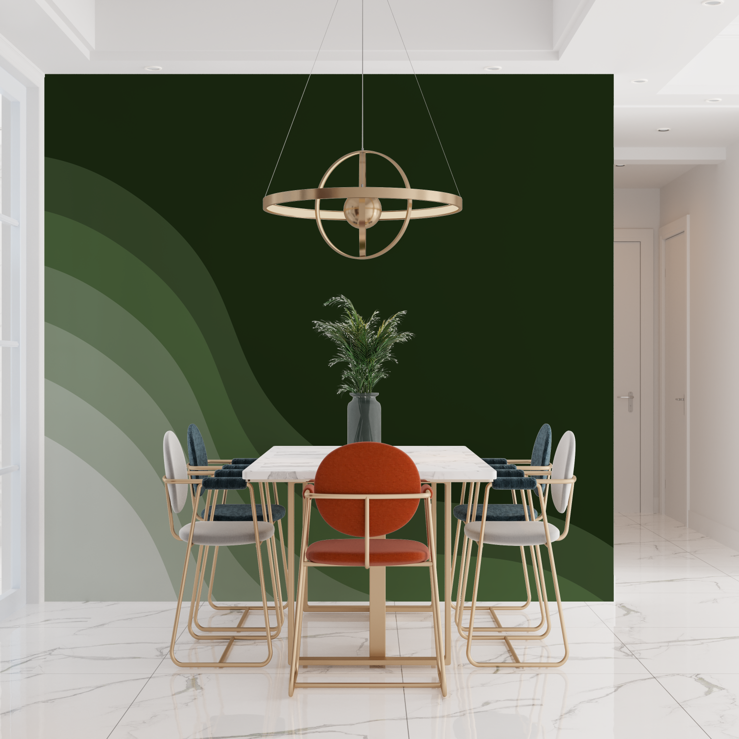 Gradient Green Wave Wallpaper | Murals Wallpaper