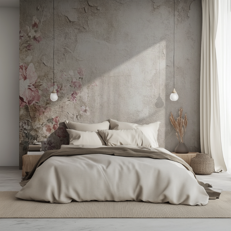 Tapete Vintage-Tissus-Imitat, beleuchtet, 1234