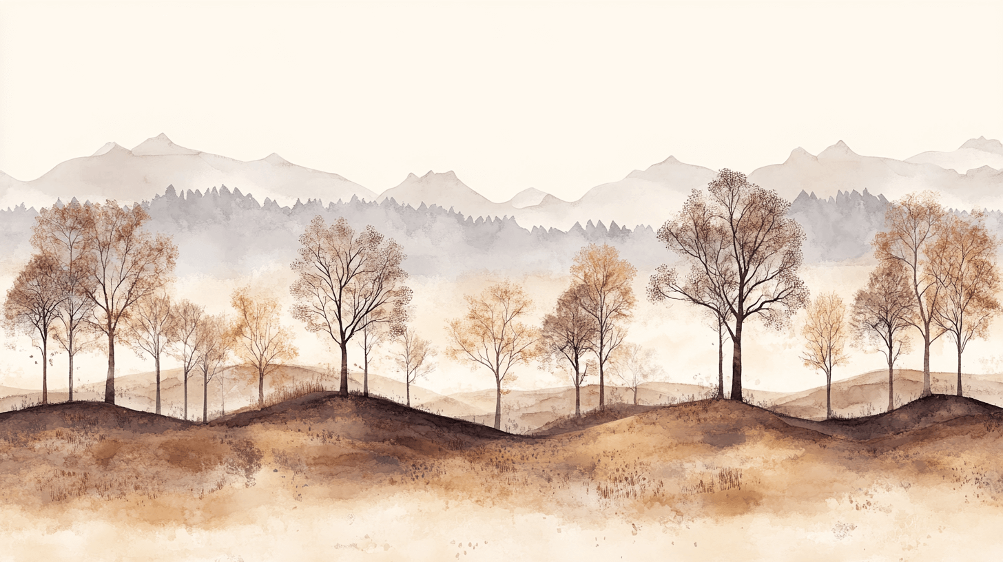 Beige Tree Wallpaper | Murals Wallpaper