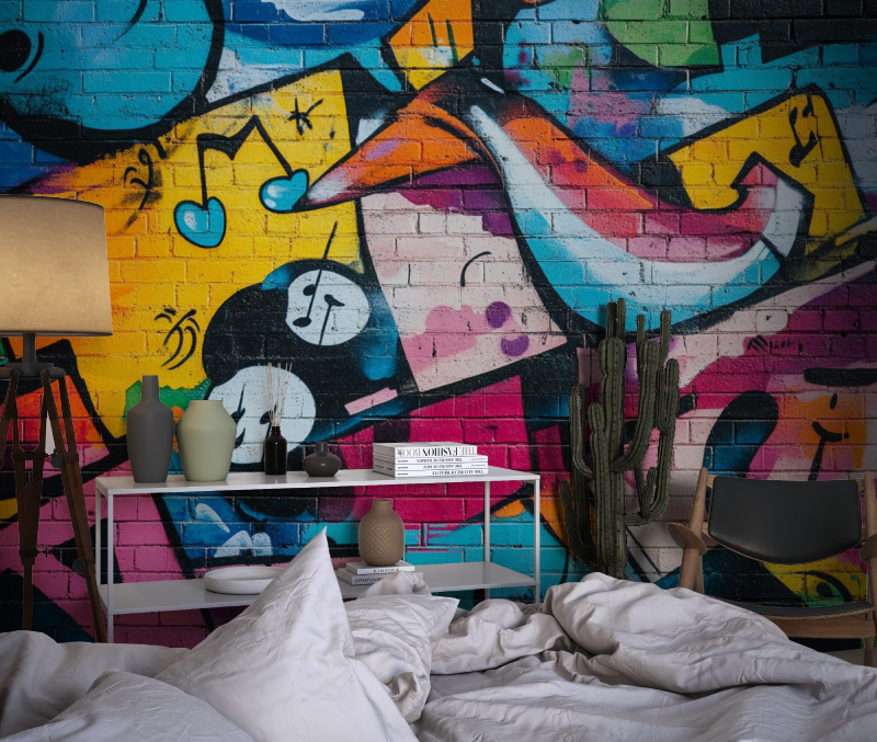 Brick and Music Tag Wallpaper | Murals Wallpaper