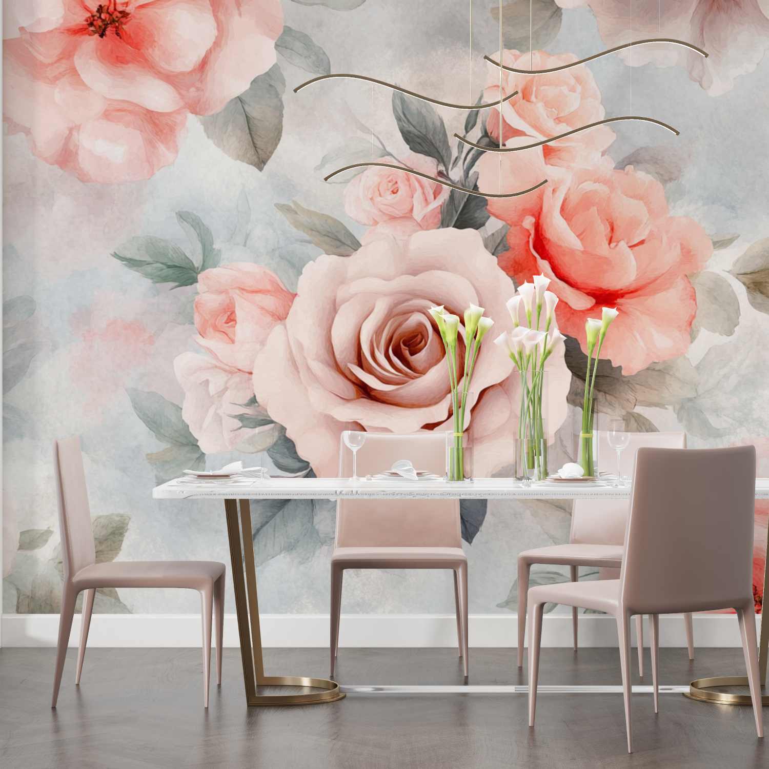 Pastel Flower Watercolor Wallpaper | Murals Wallpaper