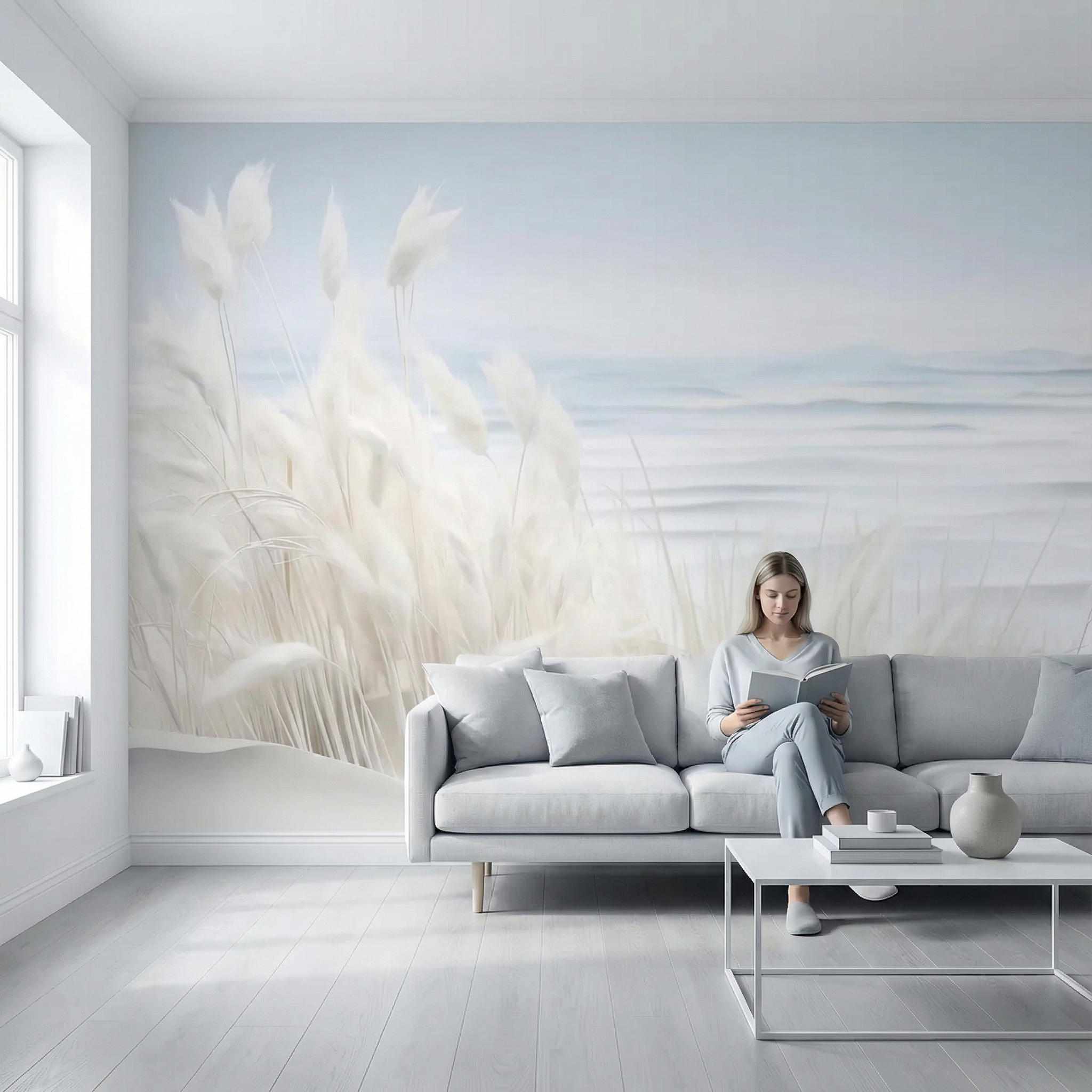 Chinoiserie Trees with Stripes Mural Wallpaper