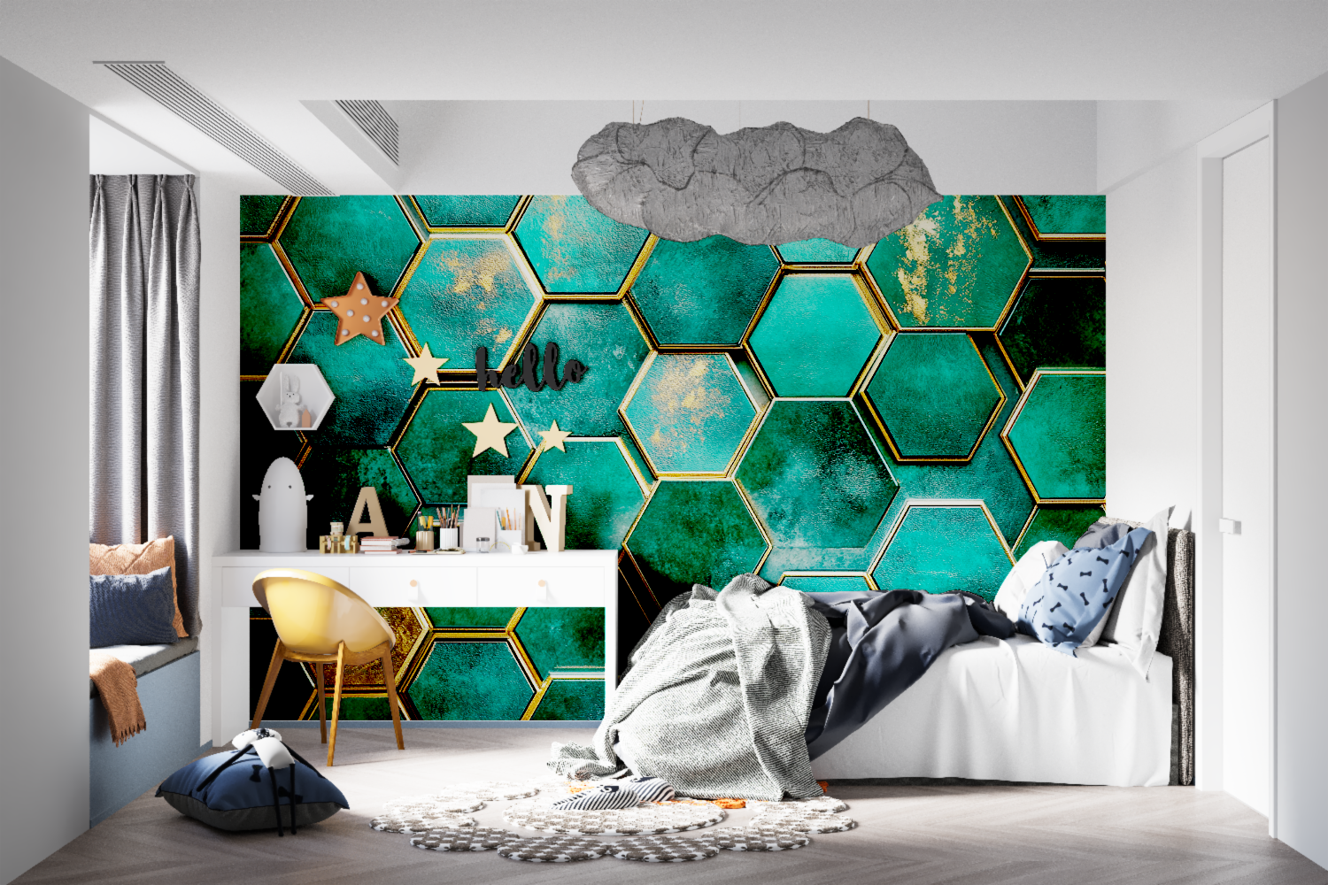 Neon Effect Wallpaper Gaming Room | Murals Wallpaper