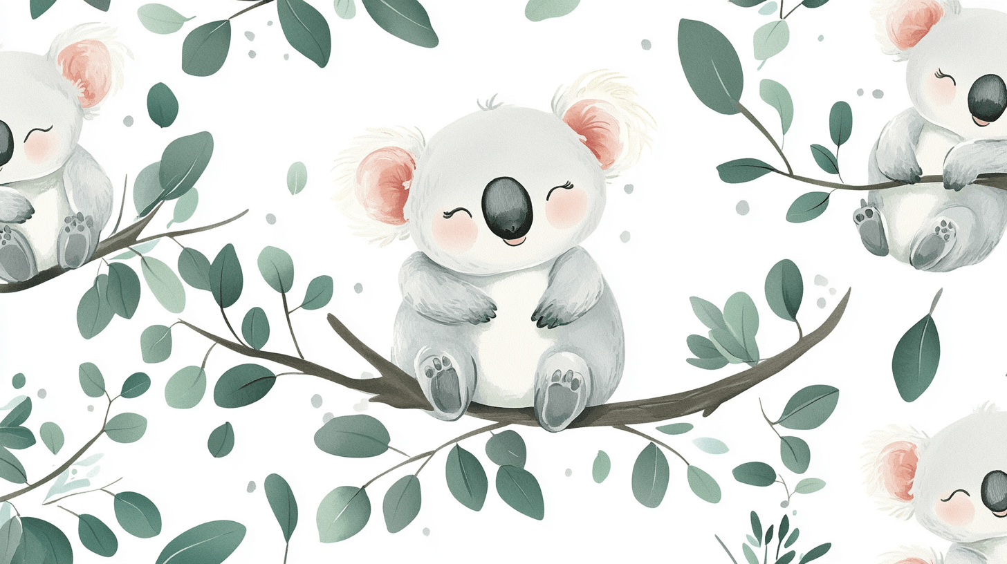 Pastel Newborn Koala Wallpaper | Murals Wallpaper