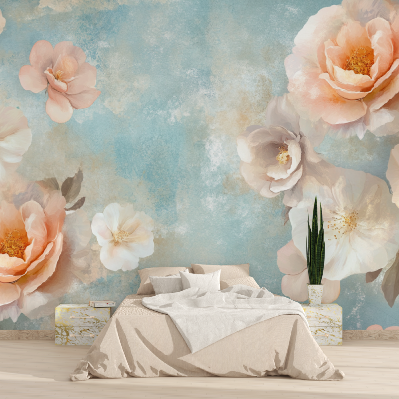 Watercolor Floral Textured Wallpaper | Murals Wallpaper