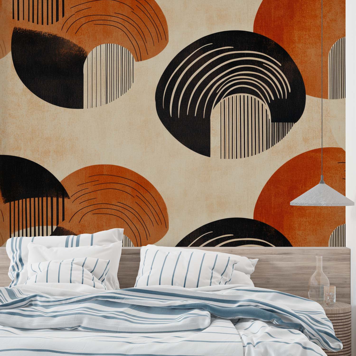 Vintage Abstract Terracotta Wallpaper | Murals Wallpaper