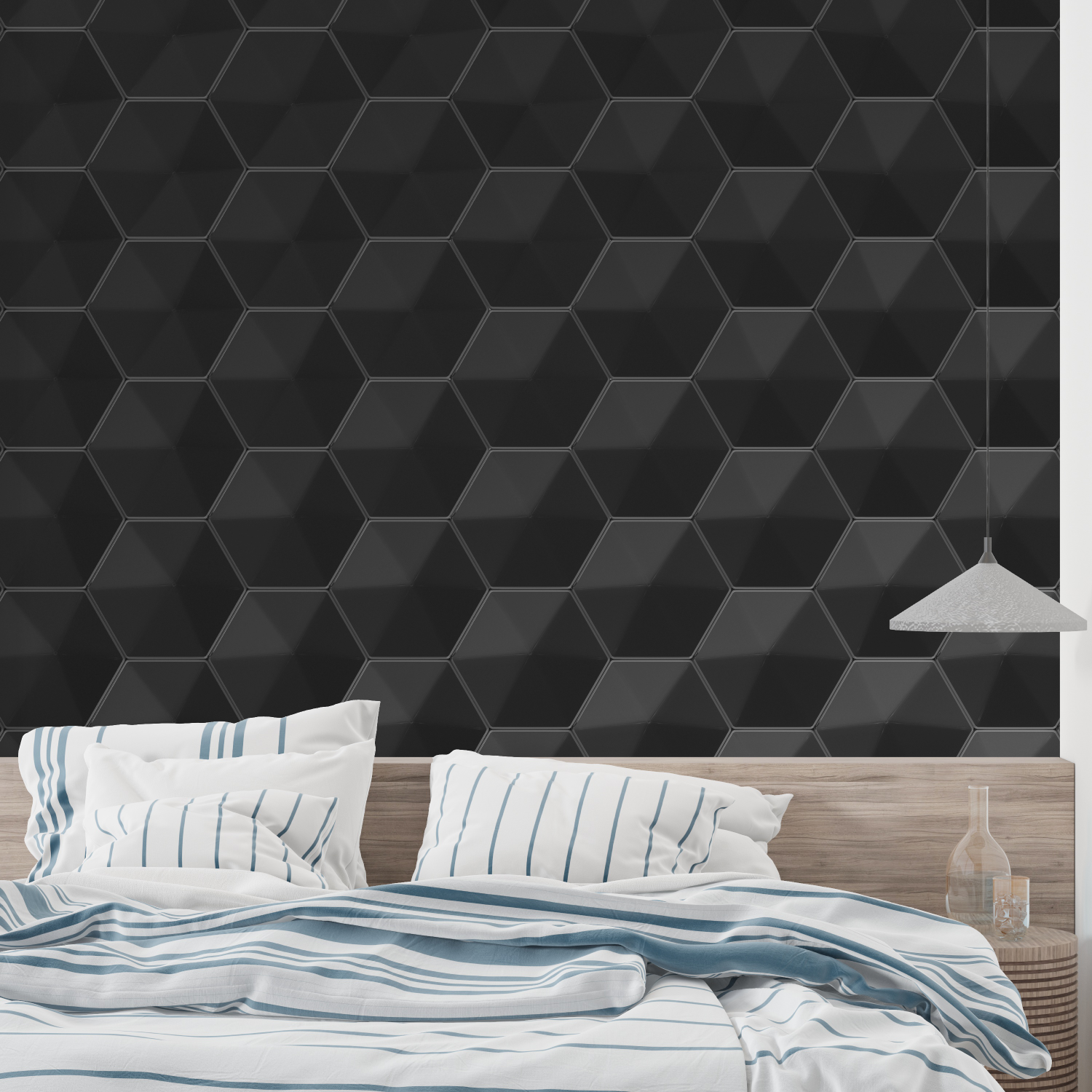 Black Hexagon Wallpaper | Murals Wallpaper