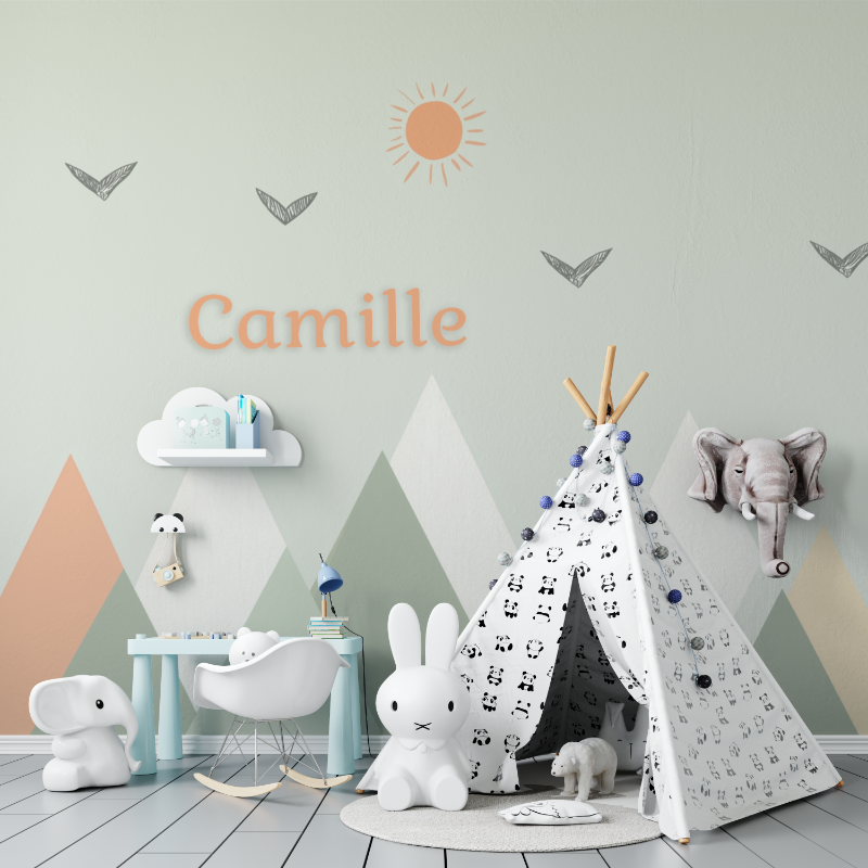 Scandinavian Green Name Wallpaper | Murals Wallpaper