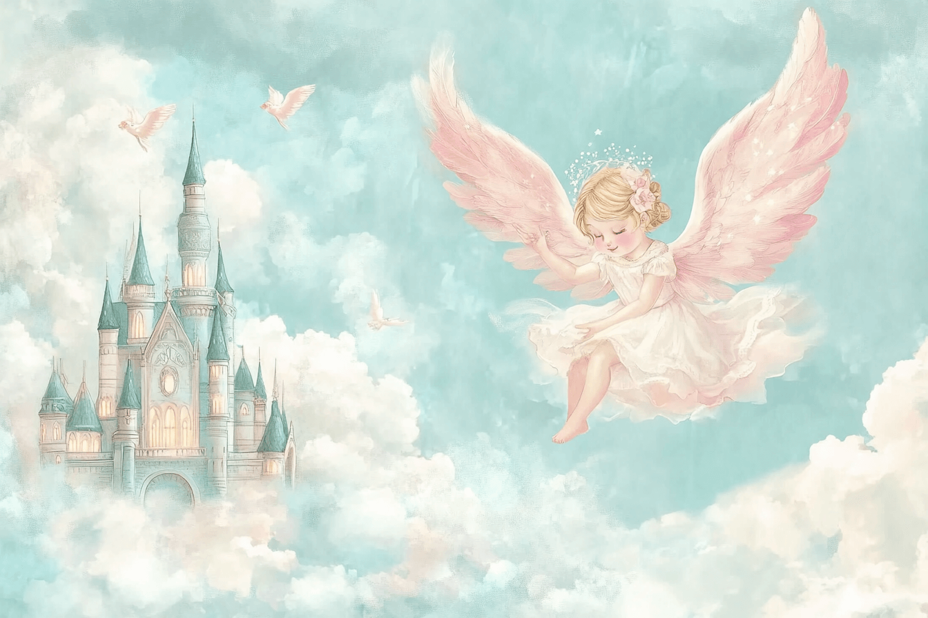 Castle and Angel Wallpaper | Murals Wallpaper