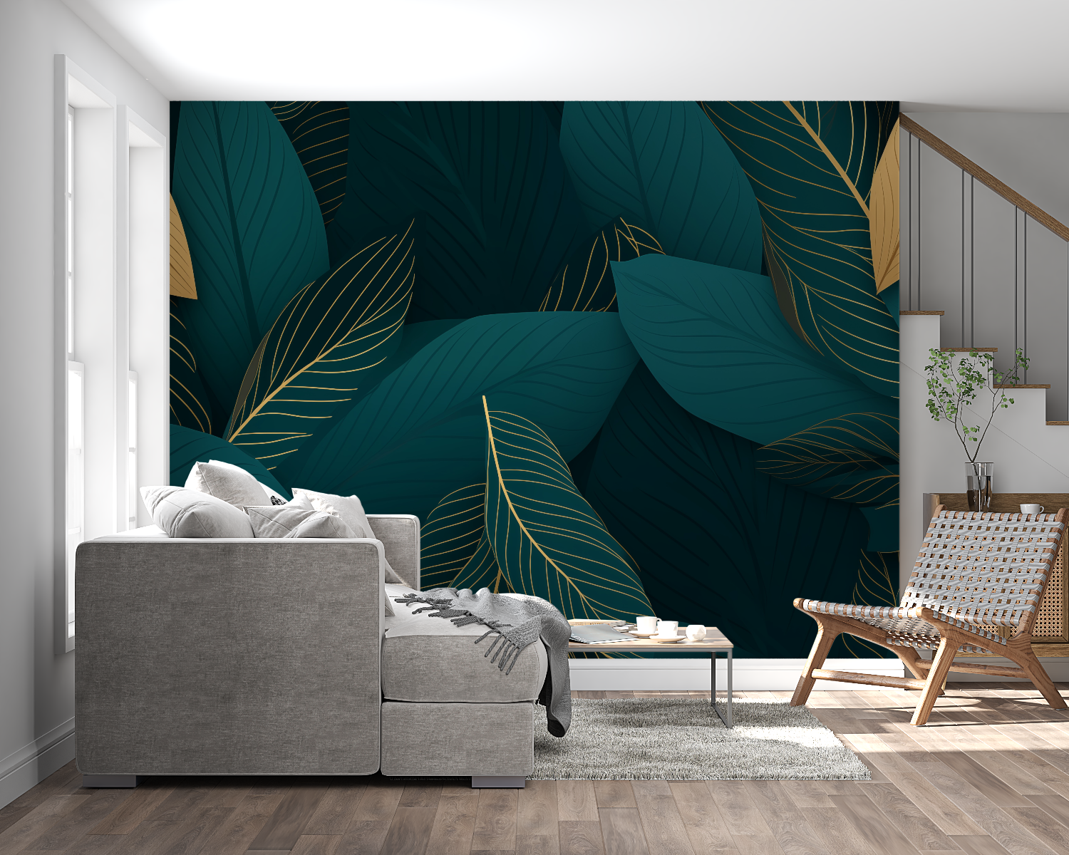 Papier Peint Vert Canard Et Or – Zimmer für Erwachsene