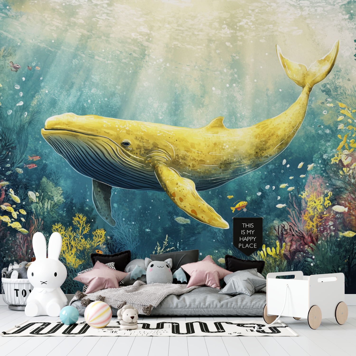 Underwater Whale Wallpaper | Murals Wallpaper