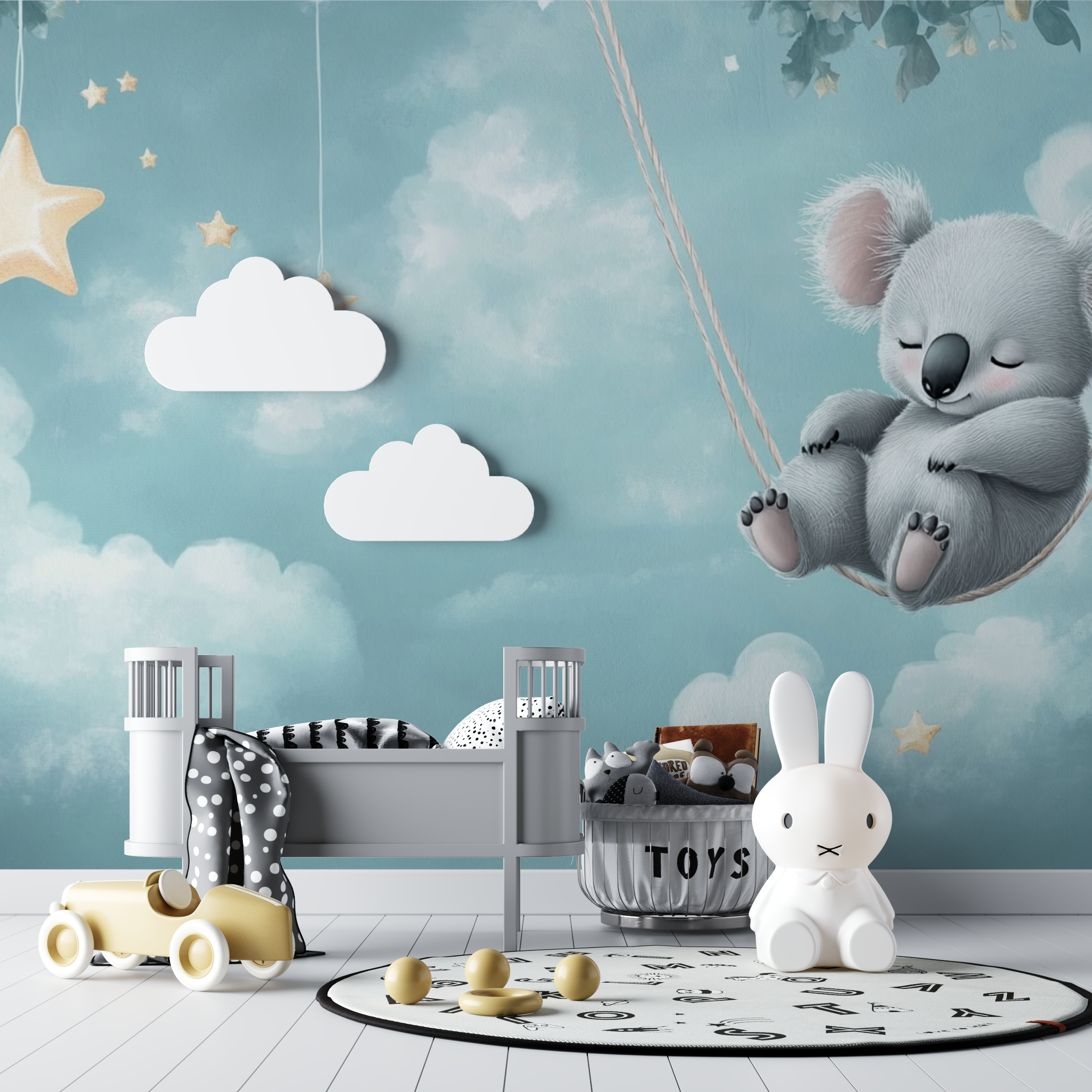 Koala-Tapete auf einer Sternschnuppe | Wandbilder