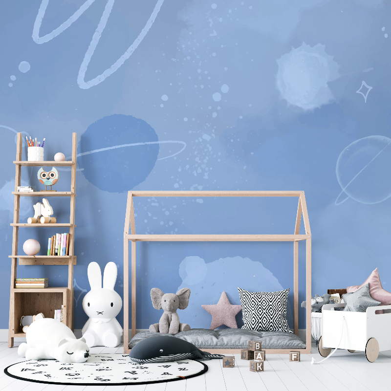 Blue Space Boy's Room Wallpaper | Murals Wallpaper