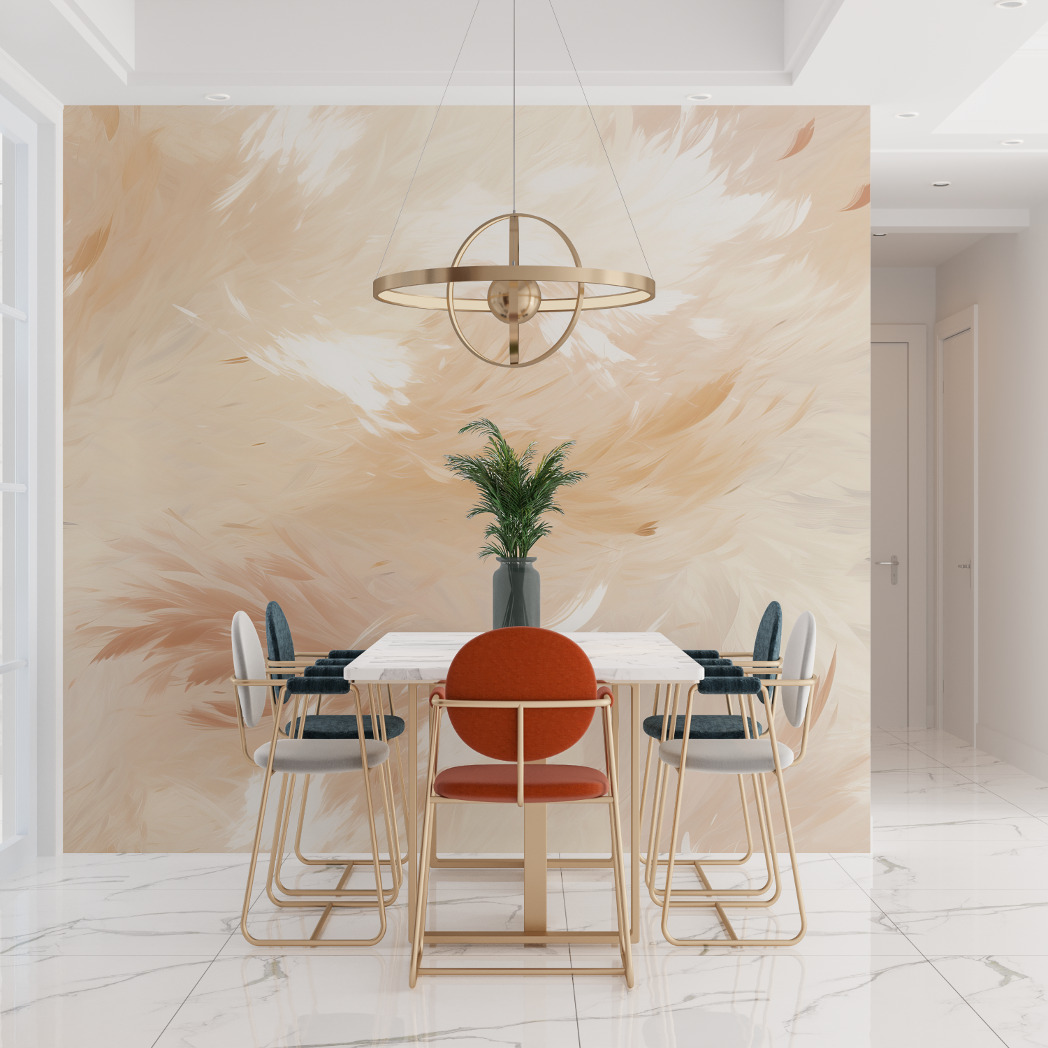 Cocooning Feather Pastel Wallpaper | Murals Wallpaper