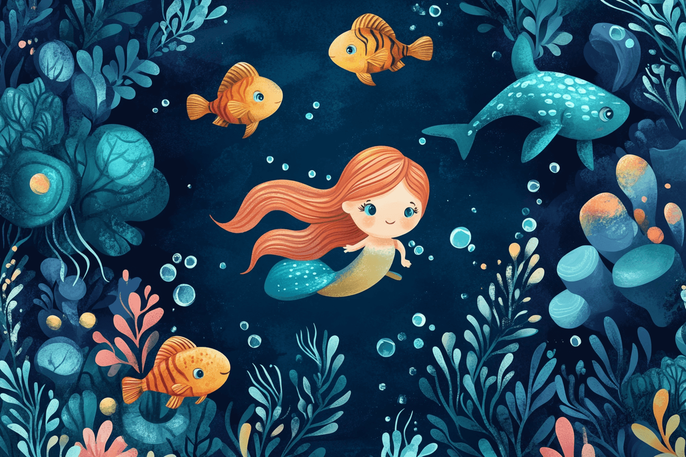 Marine Siren Wallpaper for Girls' Room | Murals Wallpaper