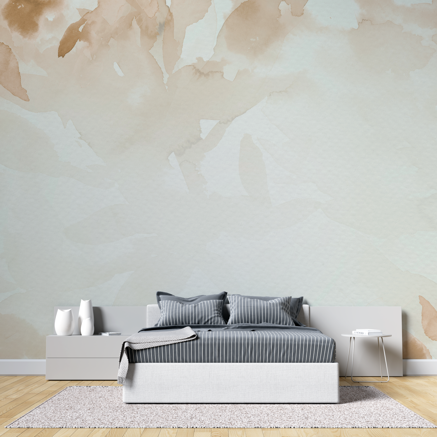 Beige Leaf Watercolor Wallpaper | Murals Wallpaper
