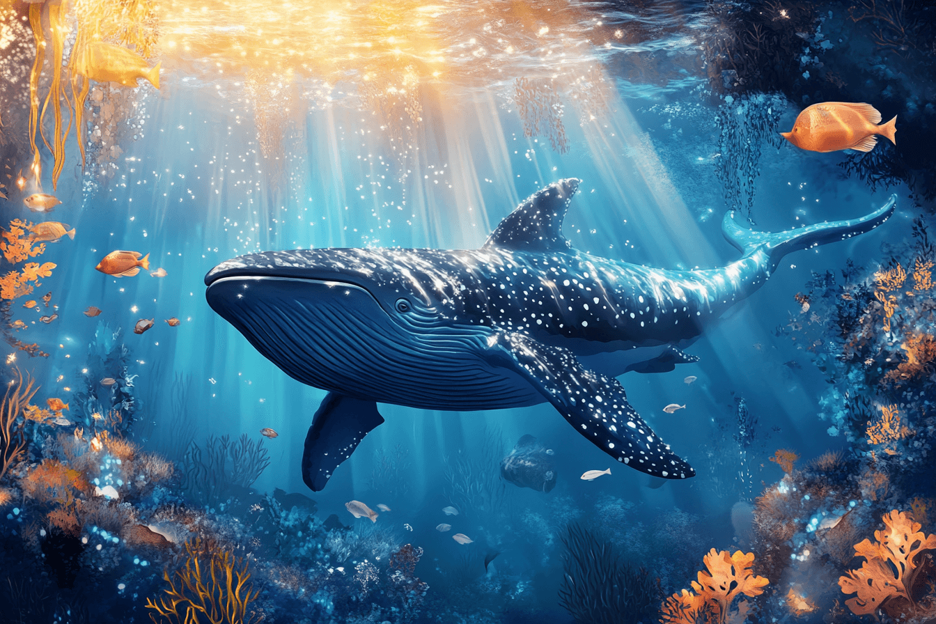 Blue Whale Nautical Wallpaper | Murals Wallpaper