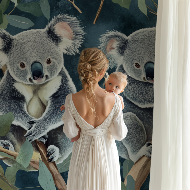 Koala Wallpaper Perched at the Top of a Tree | Murals Wallpaper