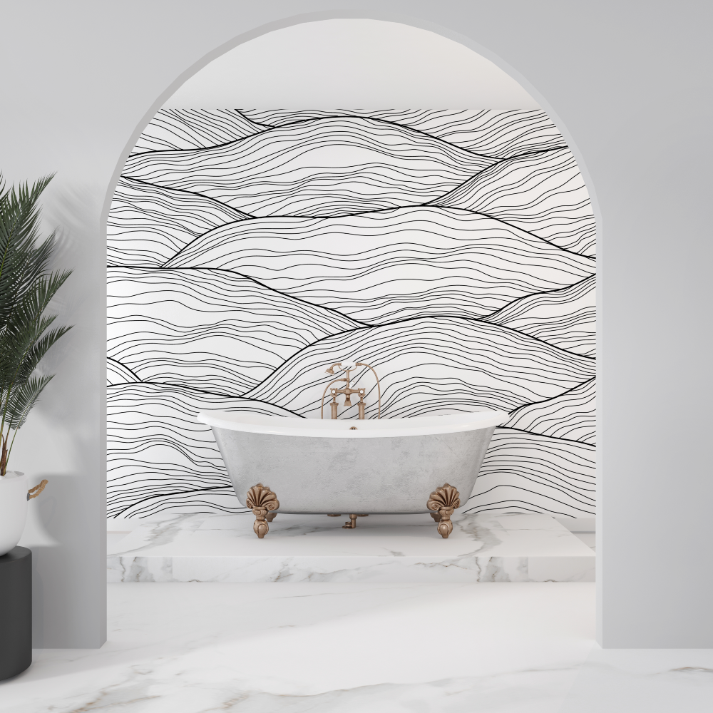 Abwaschbare Tapete für Badezimmer | Wandbilder Tapete