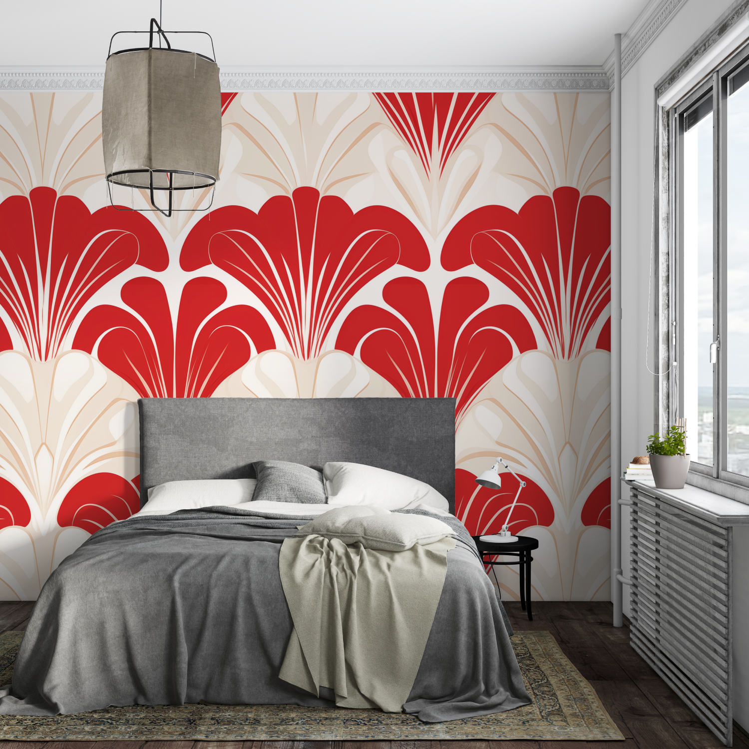 Red Patterned Wallpaper | Murals Wallpaper