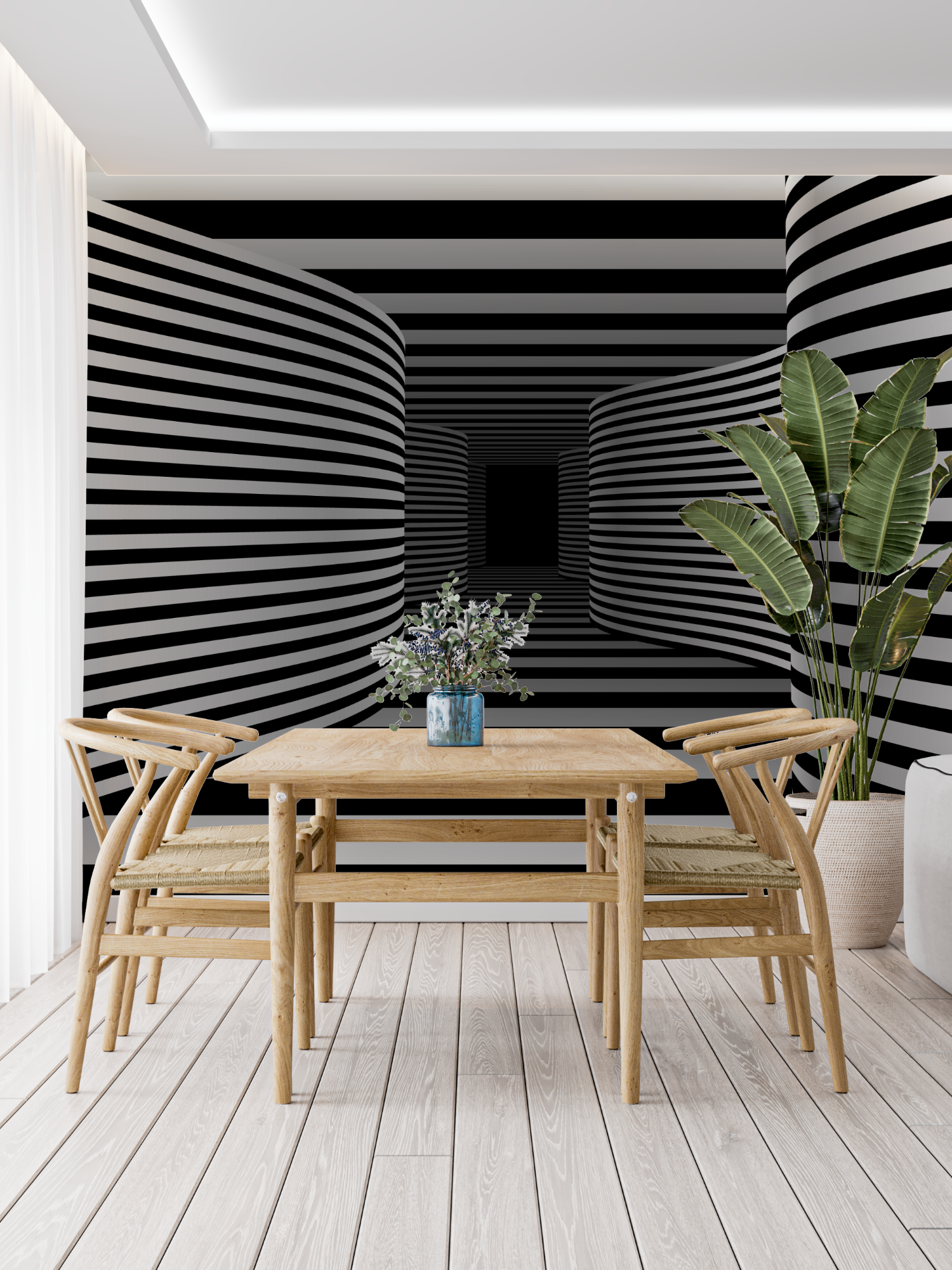 Modern 3D Trompe L'Oeil Wallpaper | Murals Wallpaper