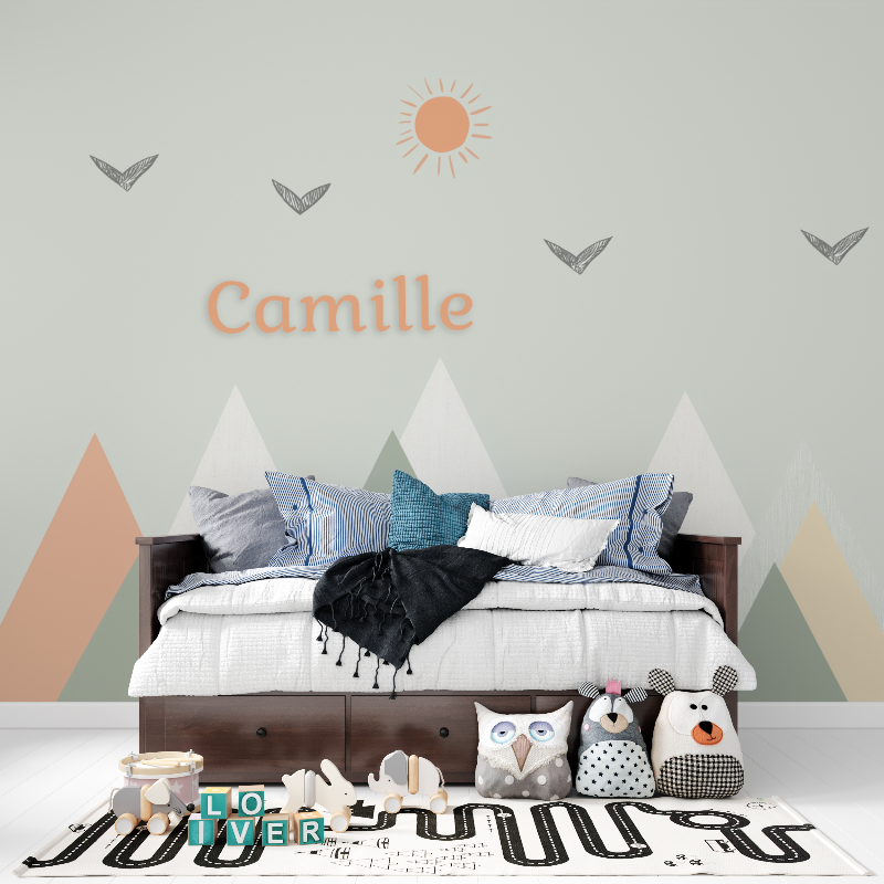 Skandinavische grüne Namens-Tapete | Murals Tapeten