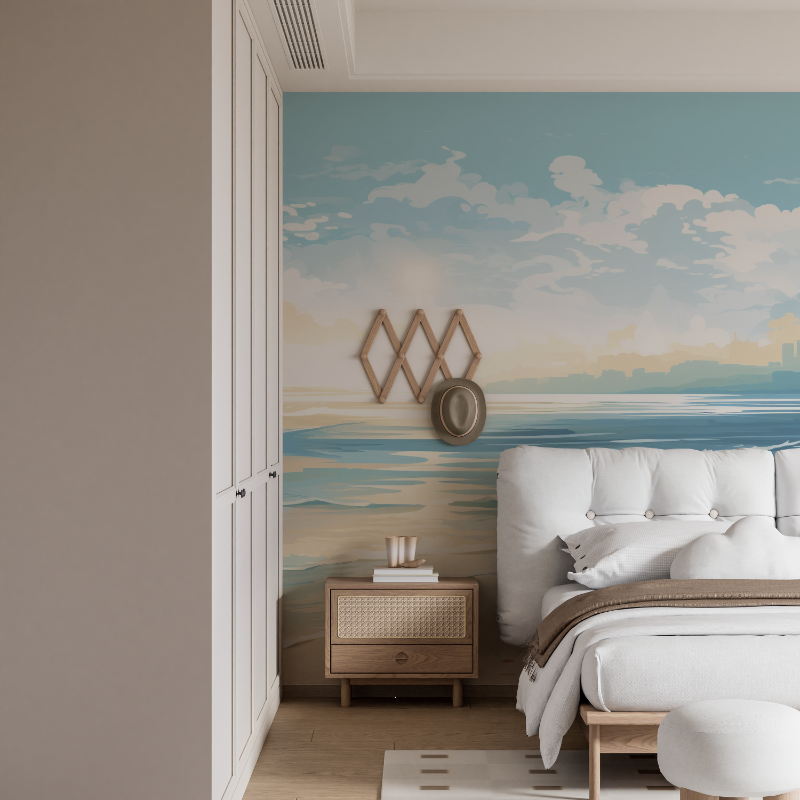 Watercolor Beach and Ocean Wallpaper | Murals Wallpaper