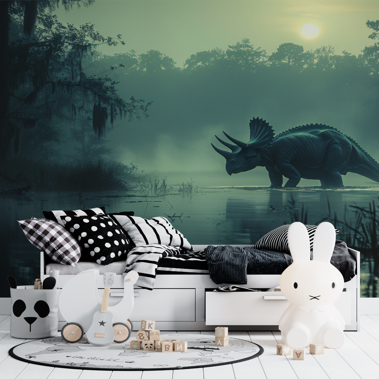 Foggy Dinosaur Wallpaper | Murals Wallpaper