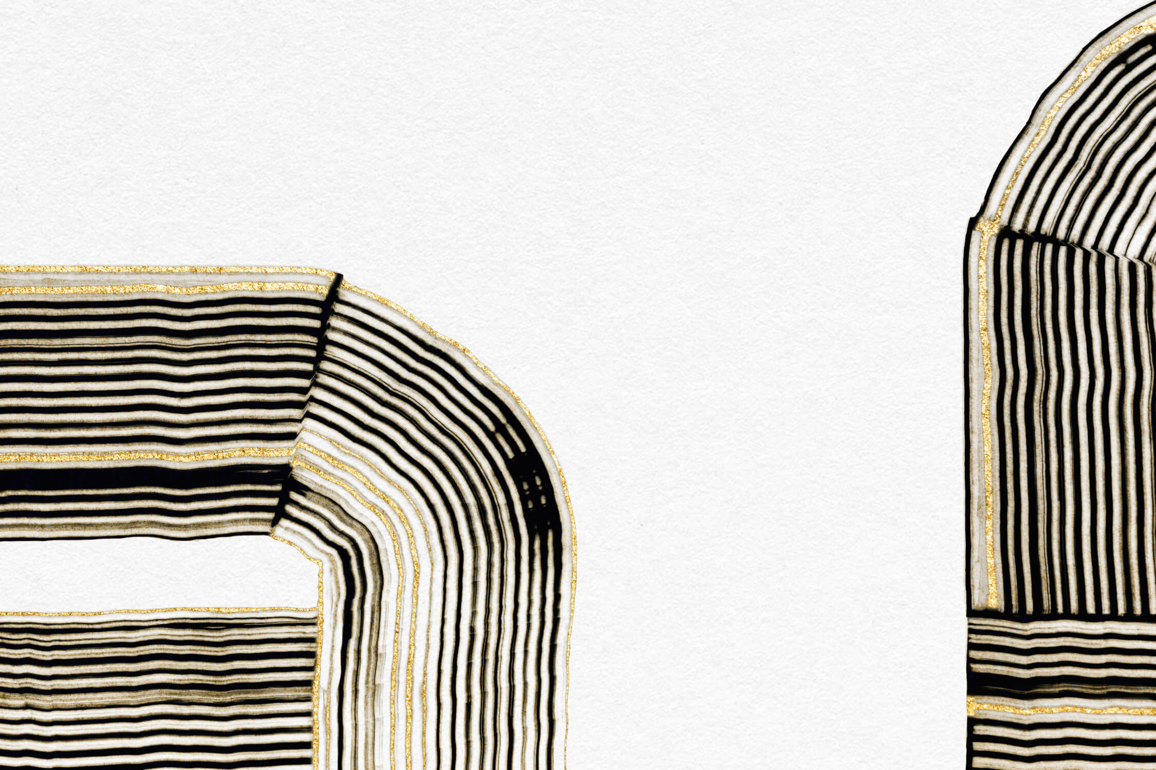 Watercolor Wallpaper with Golden Lines | Murals Wallpaper