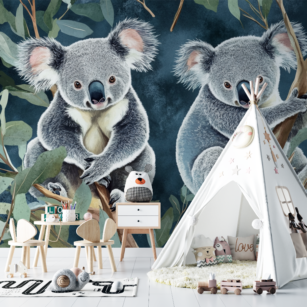 Koala Wallpaper Perched at the Top of a Tree | Murals Wallpaper