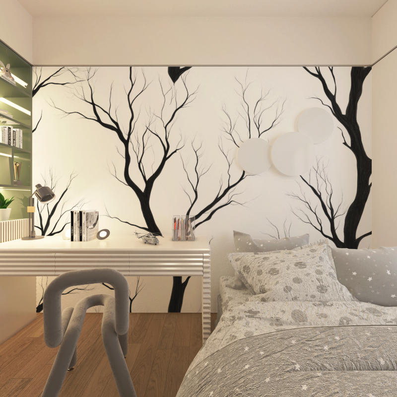 Black and White Tree Wallpaper for Kids' Room | Murals Wallpaper
