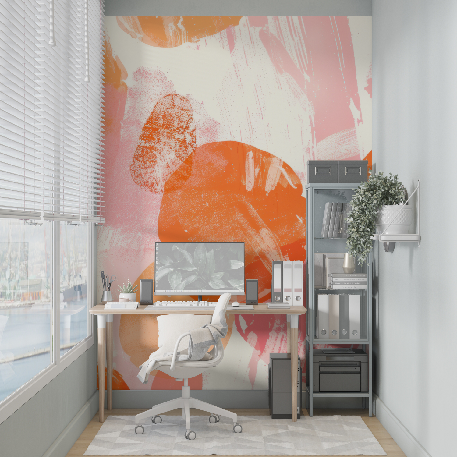 Orange Rosa Muster Tapete | Wandbilder Tapete