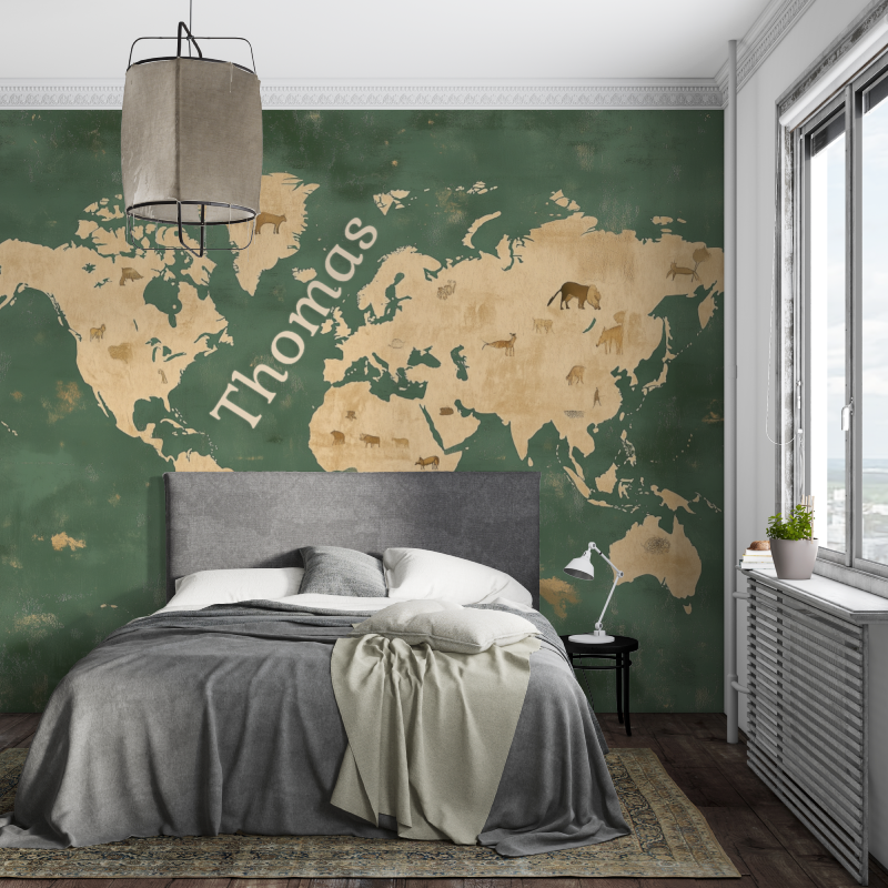 Name Wallpaper World Map | Murals Wallpaper