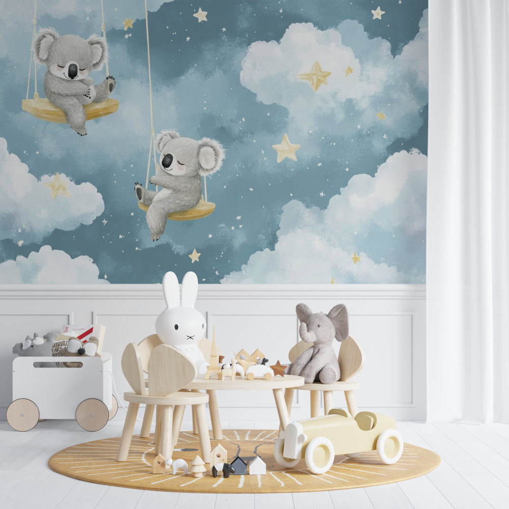 Floating Koala Wallpaper in the Sky | Murals Wallpaper