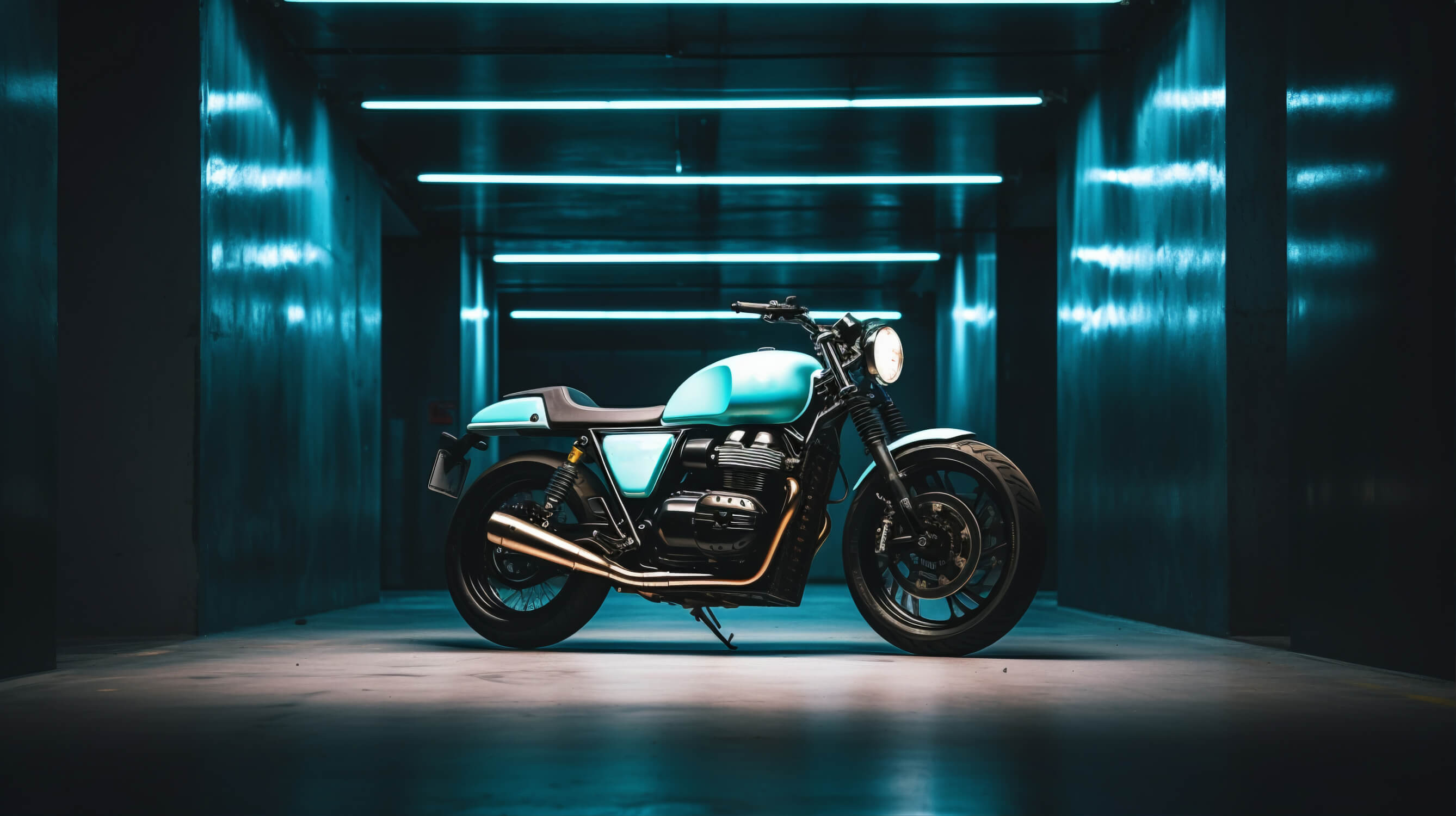 Blue Tone Motorcycle Wallpaper | Murals Wallpaper