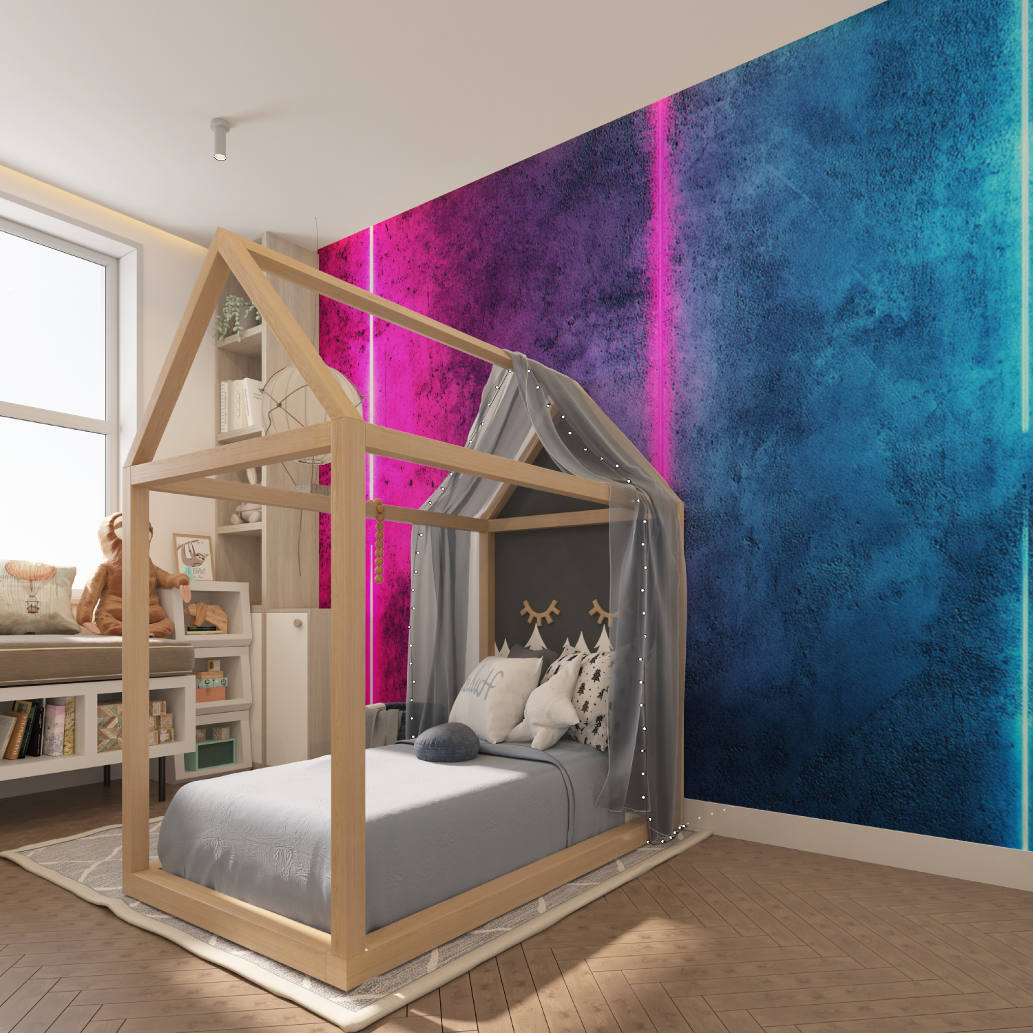 Neon Beton Textur Tapete | Wandbilder Tapete