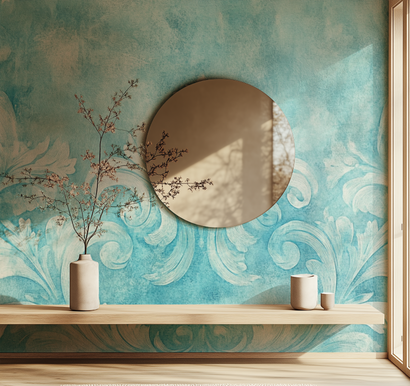 Vintage Turquoise Wallpaper | Murals Wallpaper