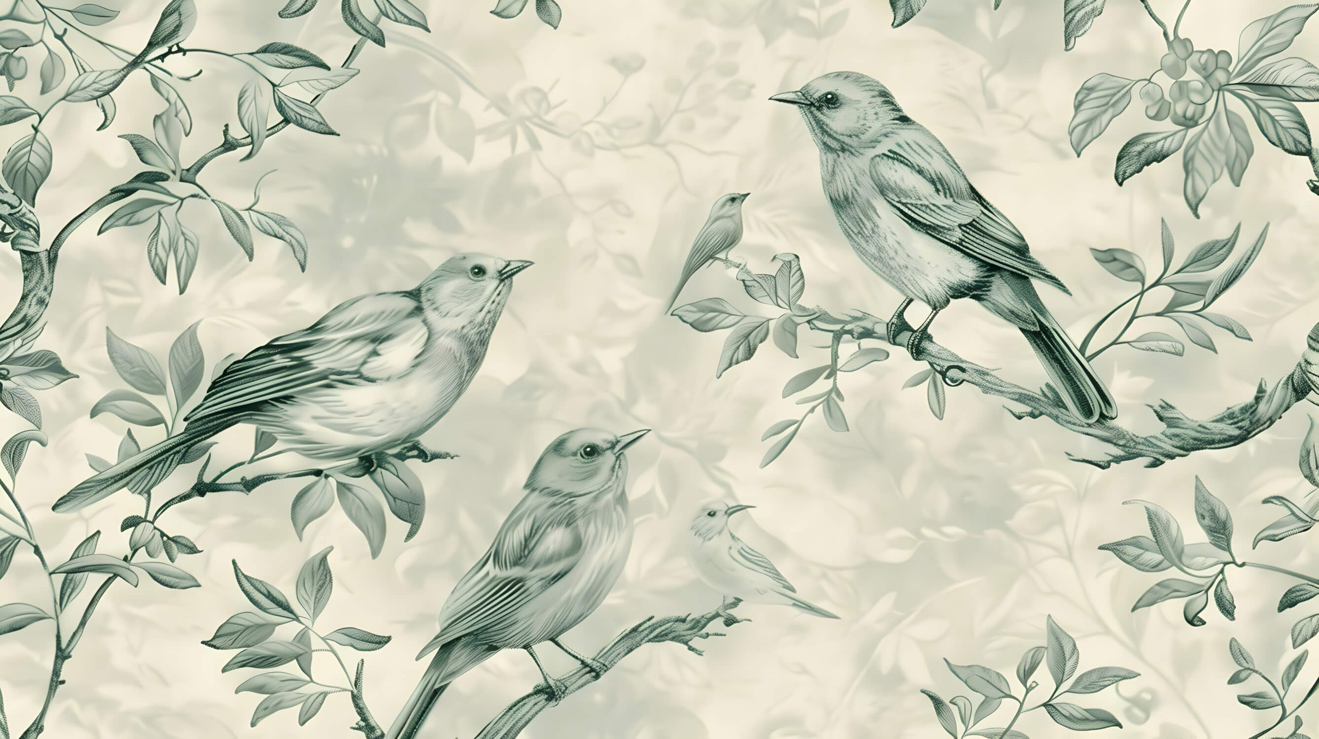 Birds Green Wallpaper | Murals Wallpaper