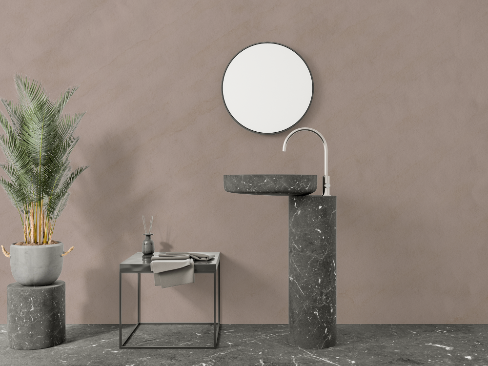 Solid Brown Wallpaper for Bathroom | Murals Wallpaper