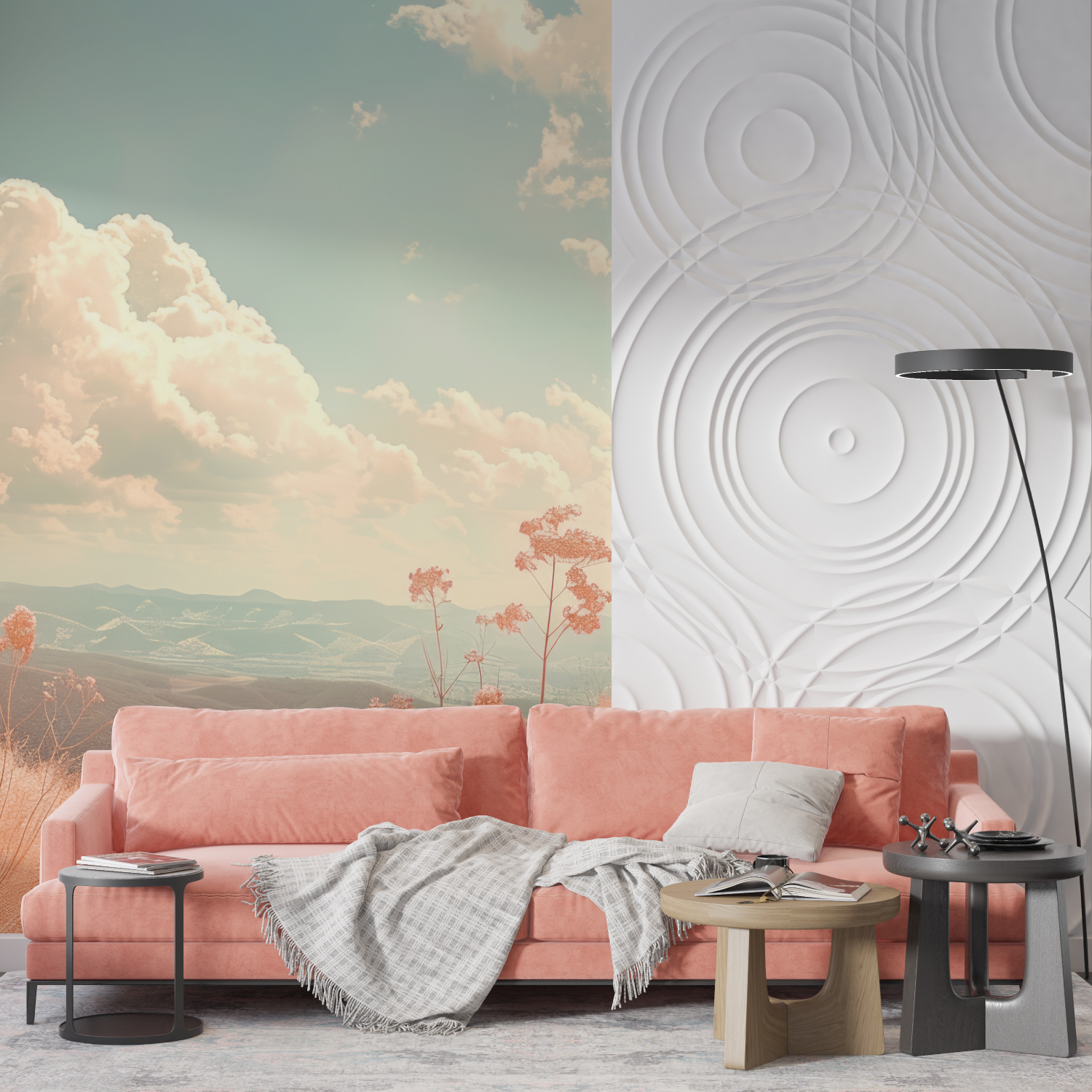 Cocooning Misty Forest Wallpaper Soft Tones | Murals Wallpaper