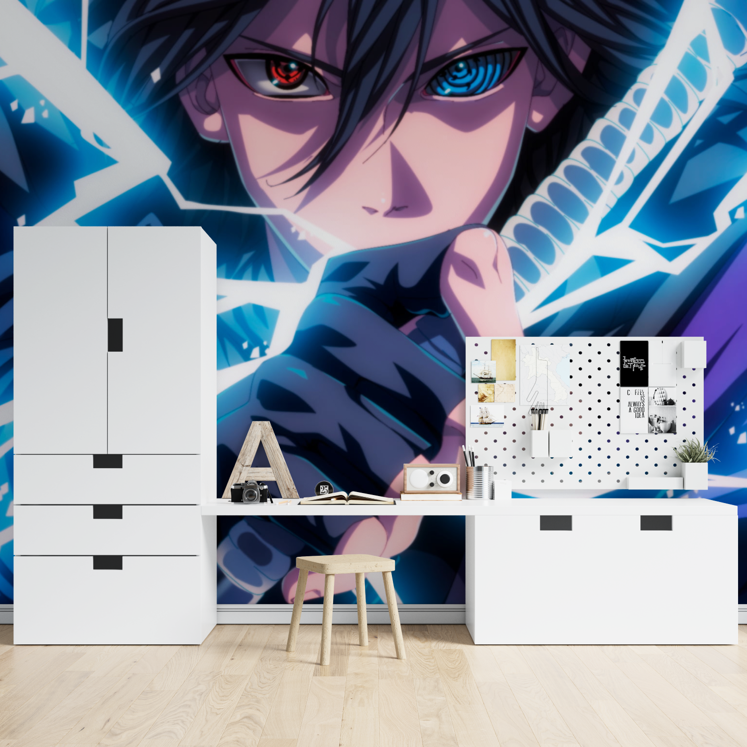 Mural Blue Naruto Sasuke Wallpaper