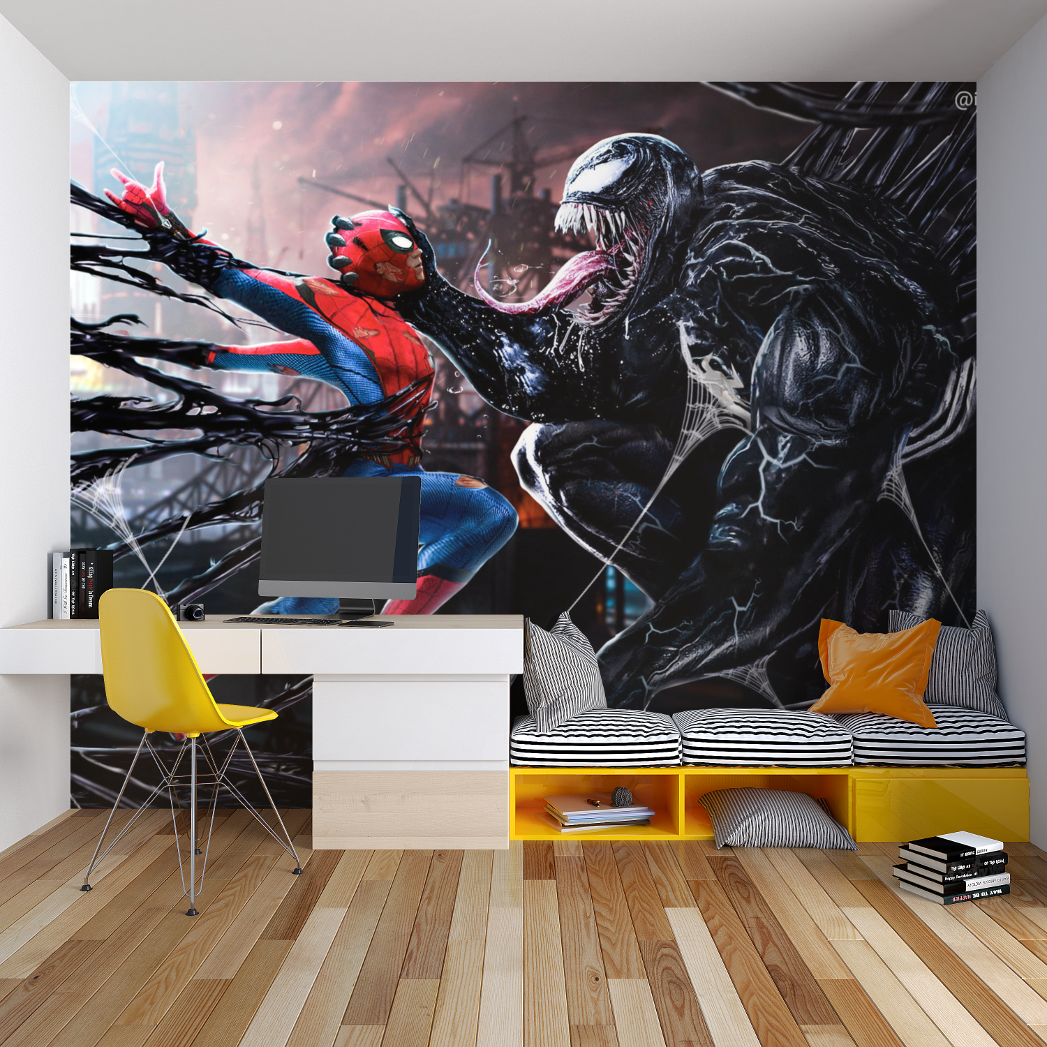 Mural Spiderman vs Venom Wallpaper