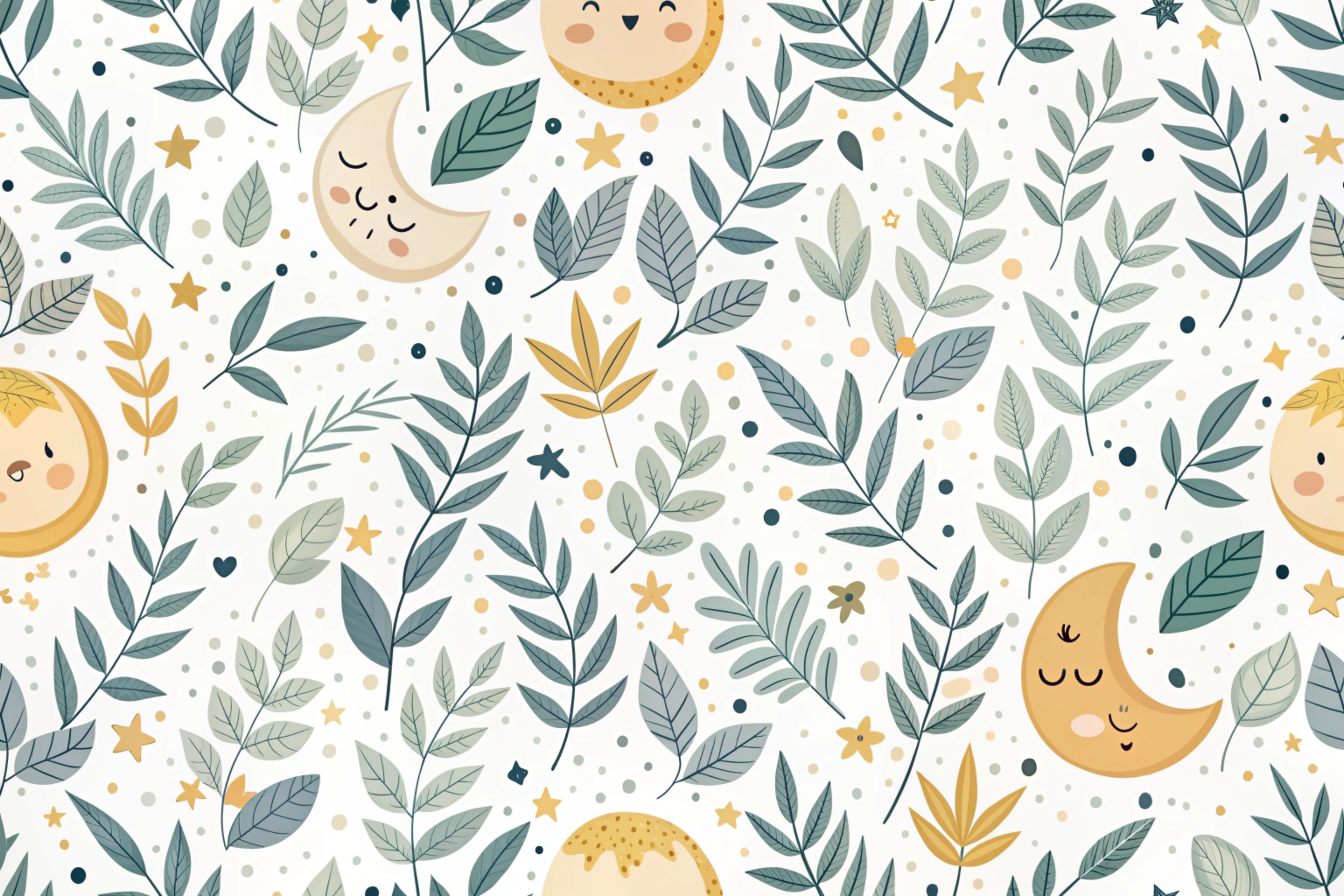 Tapeten für Babys, botanische Impressionen