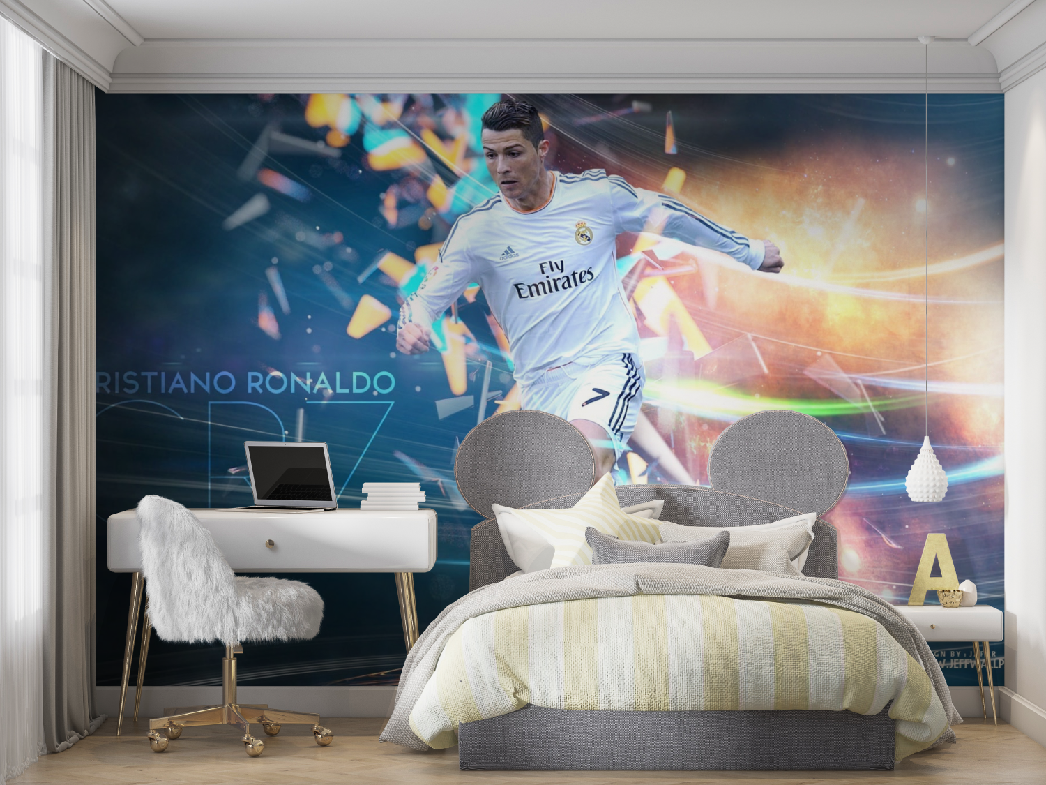 Tapete Cristiano Ronaldo für ein Schlafzimmer mit Panoramablick